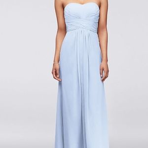 Long Strapless Chiffon Dress